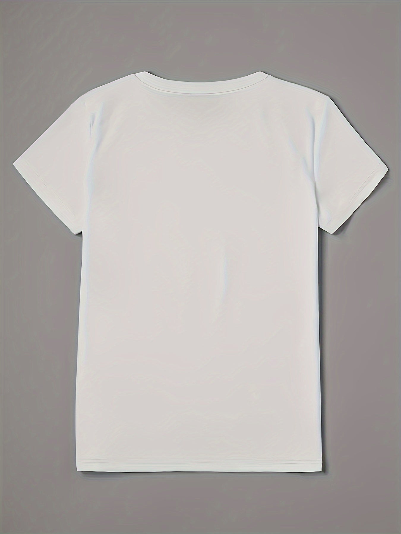 Women's Graphic Print T-Shirt - Round Neck Short Sleeve – Sky Blue / White detail view