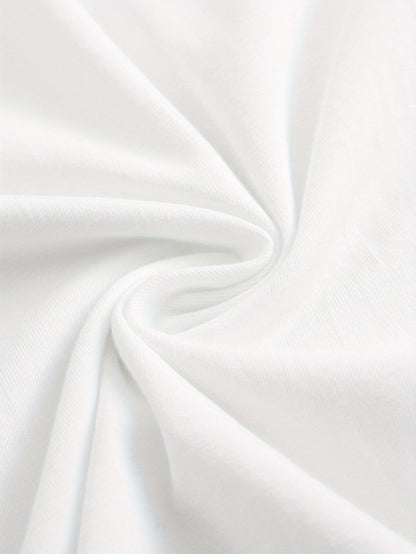 Women's Graphic Print T-Shirt - Round Neck Short Sleeve – White Graphic Design 68005 detail view