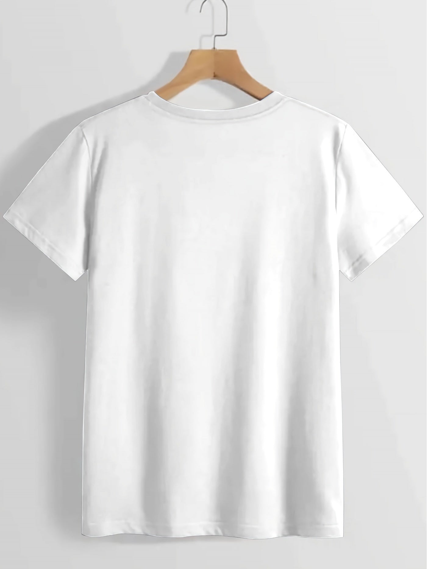 Women's Graphic Print T-Shirt - Round Neck Short Sleeve – White Graphic Design 68005 detail view