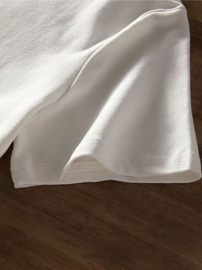 Women's Graphic Print T-Shirt - Round Neck Short Sleeve – White Graphic Design 13253 detail view