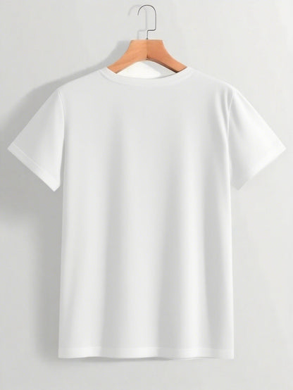 Women's Graphic Print T-Shirt - Round Neck Short Sleeve – White Graphic Design 99013 detail view