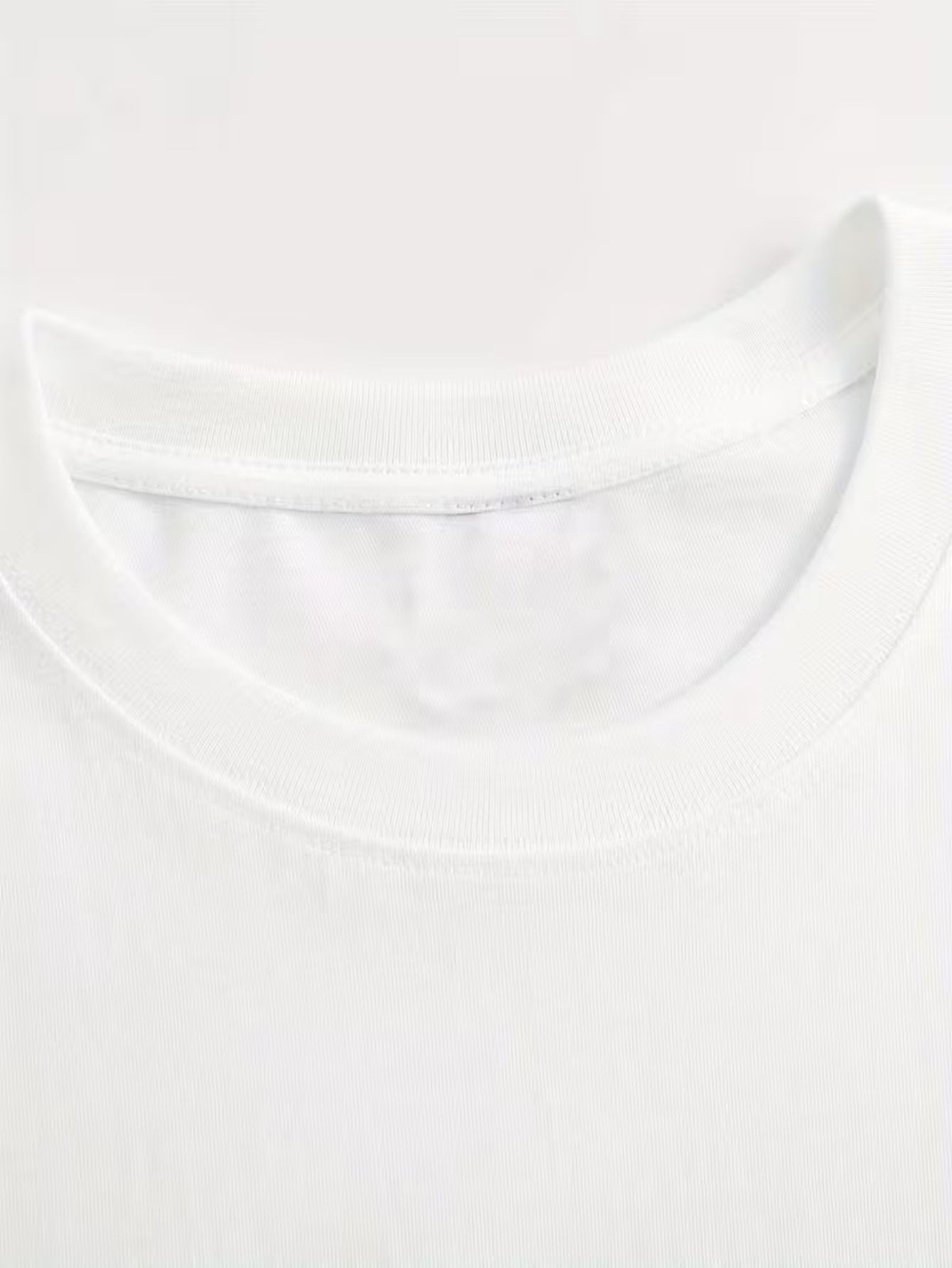 Women's Graphic Print T-Shirt - Round Neck Short Sleeve – White Knit Printed – view 3