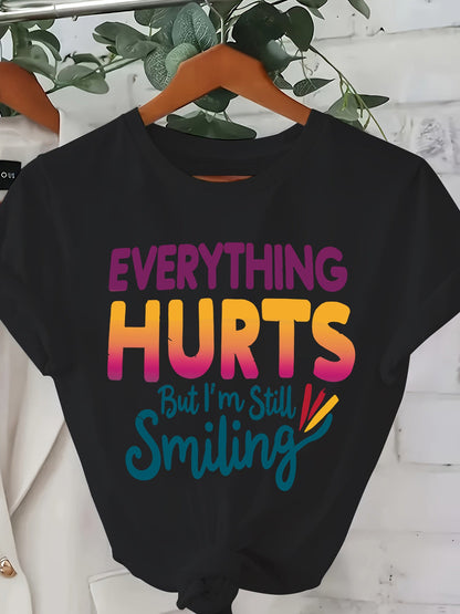 Women's Graphic Print T-Shirt - Round Neck Short Sleeve – White / Sizes 1XL–5XL – main product image
