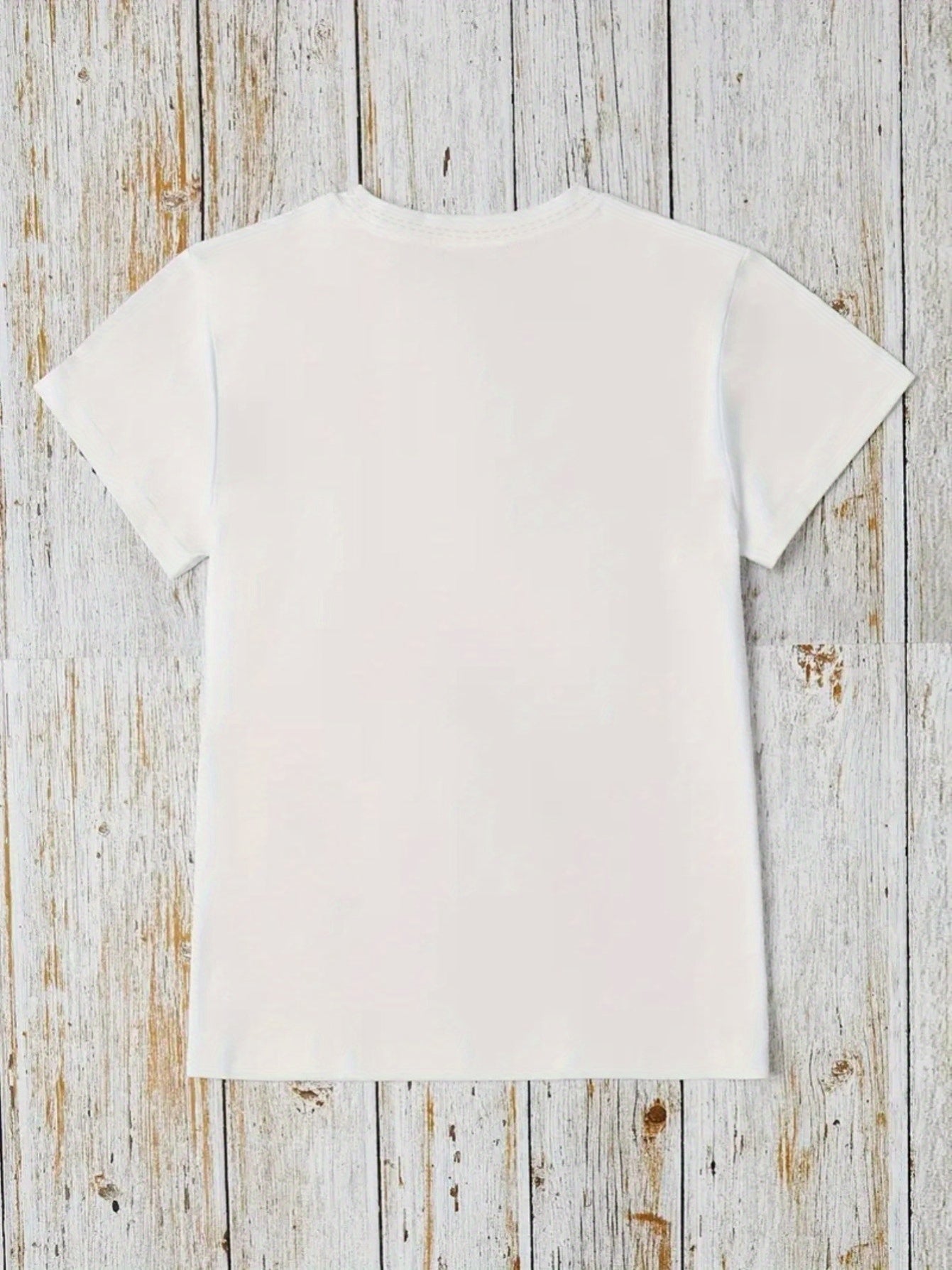 Women's Graphic Print T-Shirt - Round Neck Short Sleeve – White / Sizes 1XL–5XL detail view