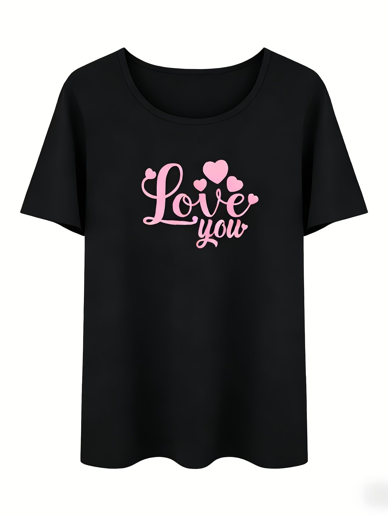 Women's Graphic Print T-Shirt - Short Sleeve – Black Polyester Printed – view 7