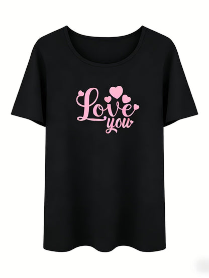 Women's Graphic Print T-Shirt - Short Sleeve – Black Polyester Printed – Black option – main product image