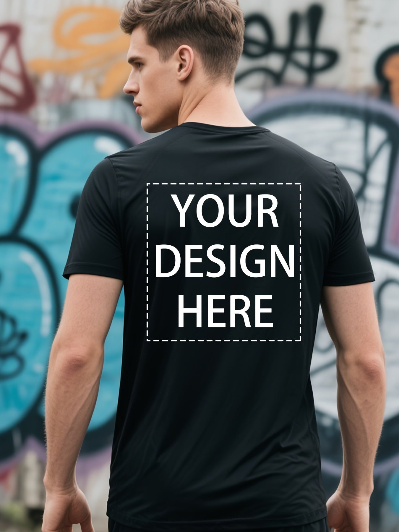 Women's Graphic Print T-Shirt - Short Sleeve – Black / White – view 14