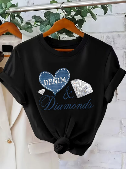 Women's Graphic Print T-Shirt - Short Sleeve – Sizes 1XL–5XL detail view