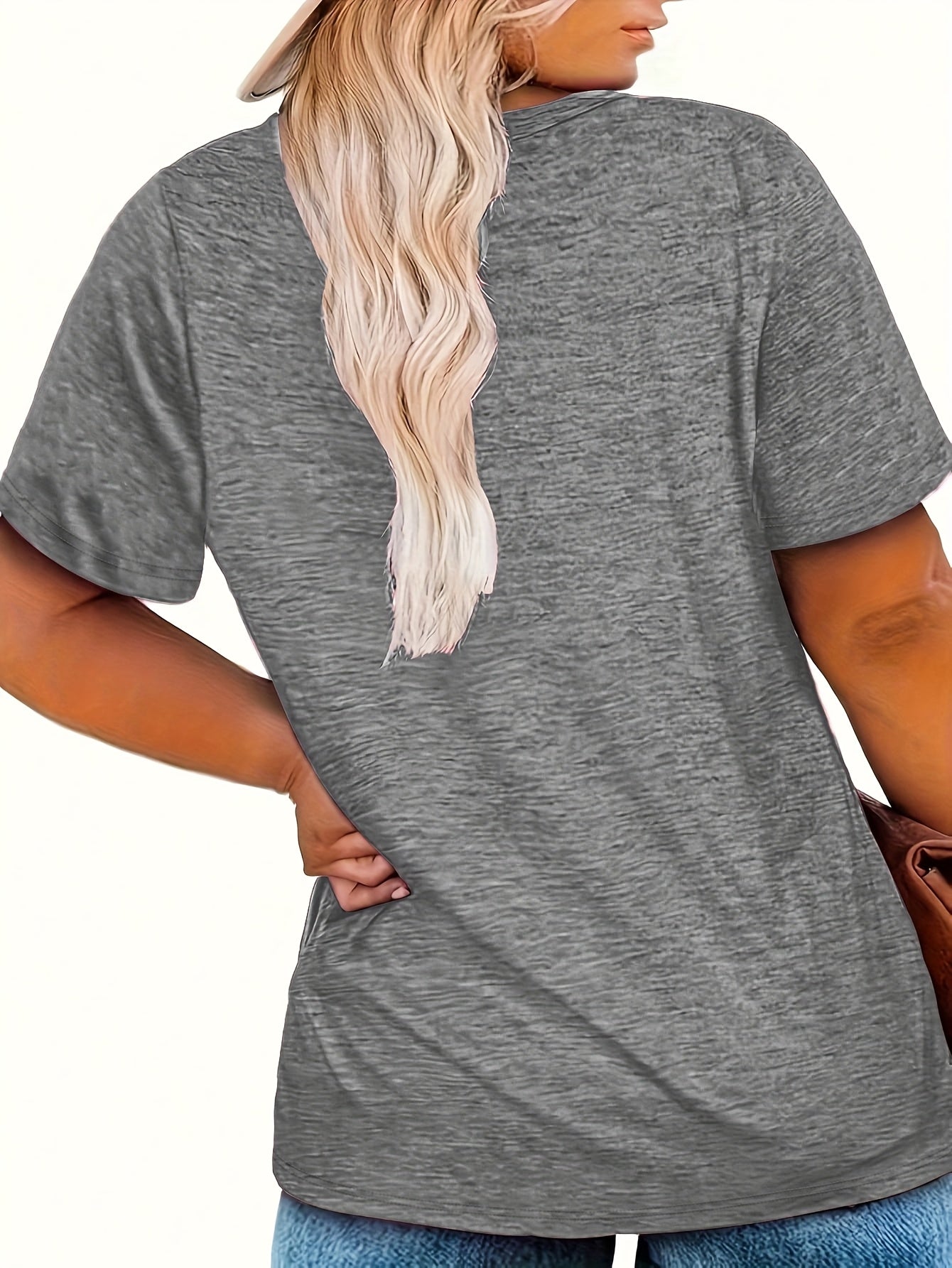 Women's Graphic Print T-Shirt - V-Neck Half Sleeve detail view