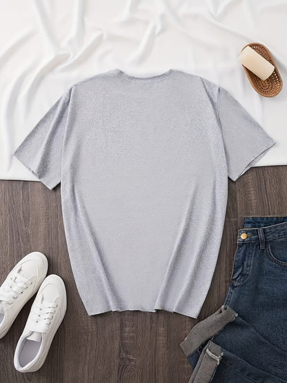Women's Graphic Print T-Shirt - V-Neck Half Sleeve detail view