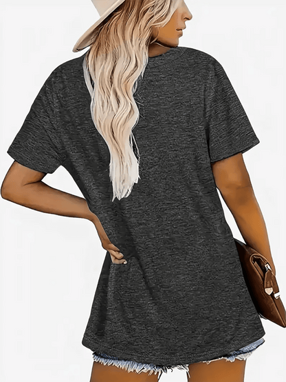 Women's Graphic Print T-Shirt - V-Neck Short Sleeve Dragonfly detail view