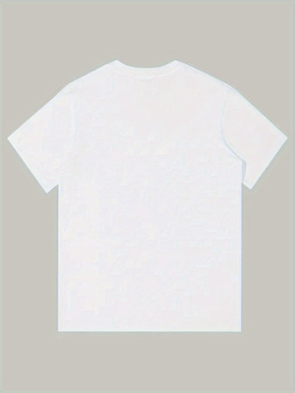 Women's Graphic Print T-Shirt - V-Neck Short Sleeve – White detail view