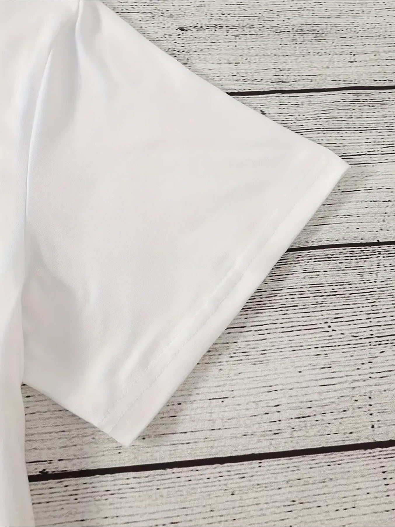 Women's Graphic Print T-Shirt - V-Neck Short Sleeve – White detail view