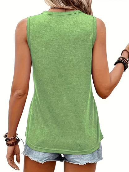 Women's Graphic Print Tank Top - Crew Neck – Sizes 1XL–5XL detail view