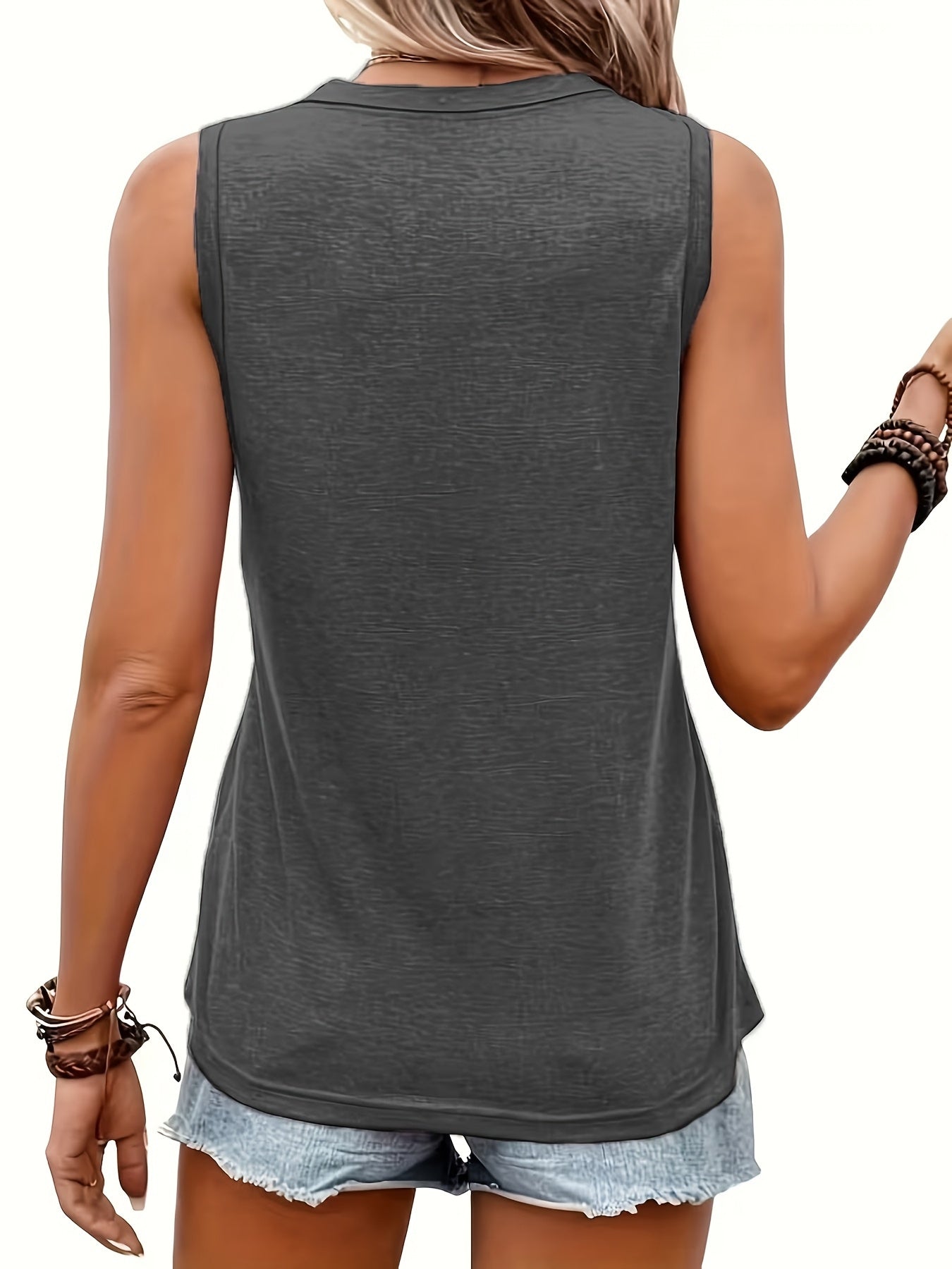 Women's Graphic Print Tank Top - Crew Neck – Sizes 1XL–5XL detail view