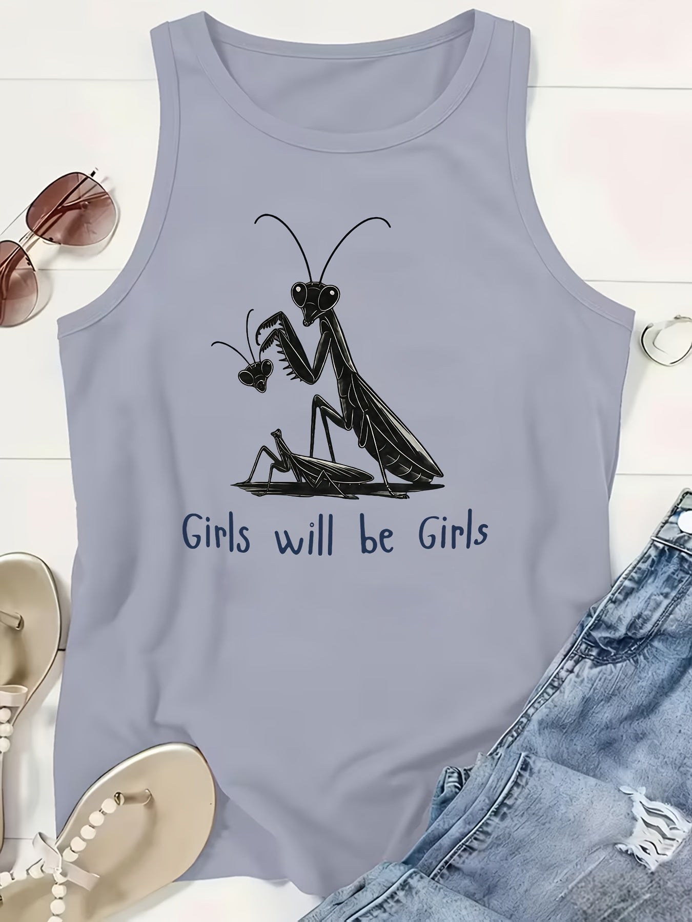 Women's Graphic Print Tank Top - Crew Neck – Sizes 1XL–5XL – view 12
