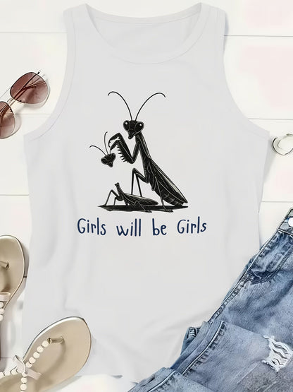 Women's Graphic Print Tank Top - Crew Neck – Sizes 1XL–5XL – Gray option – view 5