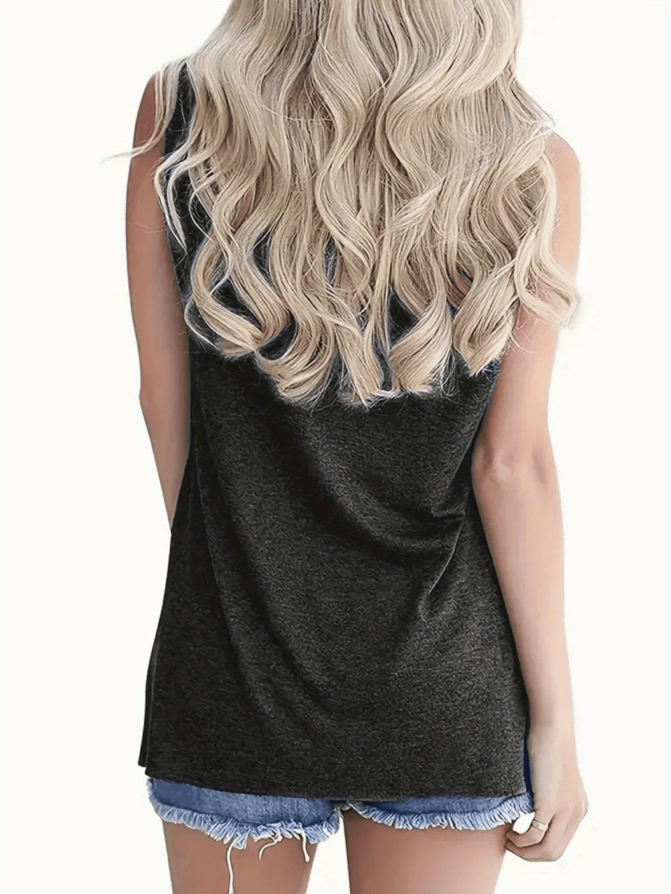 Women's Graphic Print Tank Top - Crew Neck Sleeveless – 6-Color Selection detail view