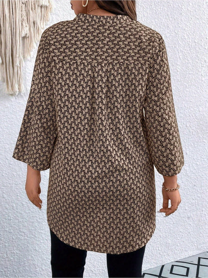 Women's Graphic Print Tunic - Collared Short Sleeve – view 15
