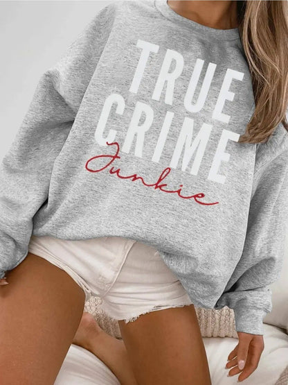 Women's Graphic Pullover Sweater - Crew Neck Long Sleeve – Grey option – main product image