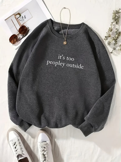 Women's Graphic Sweatshirt - Classic Neck Long Sleeve detail view