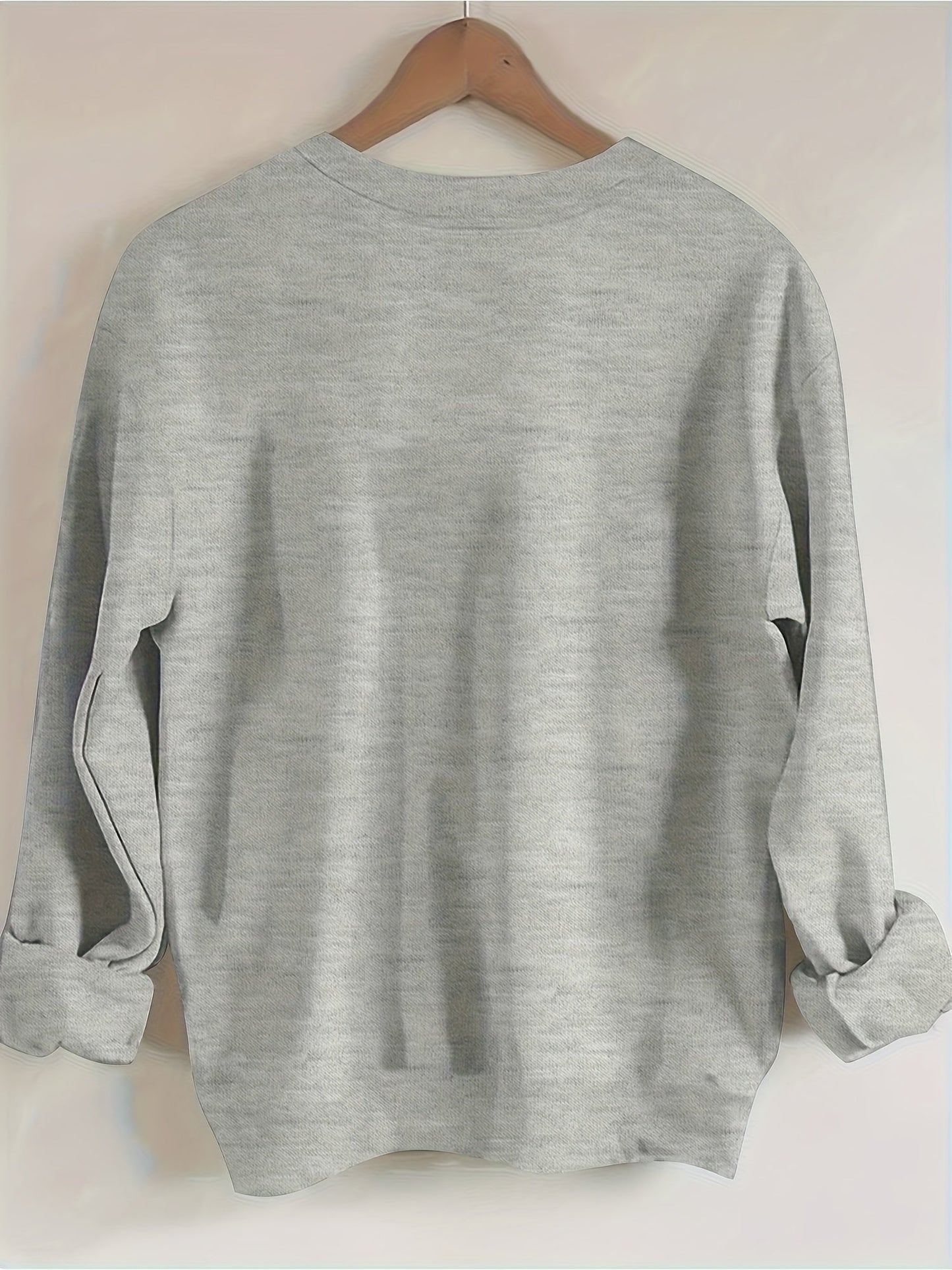 Women's Graphic Sweatshirt - Classic Neck Long Sleeve detail view