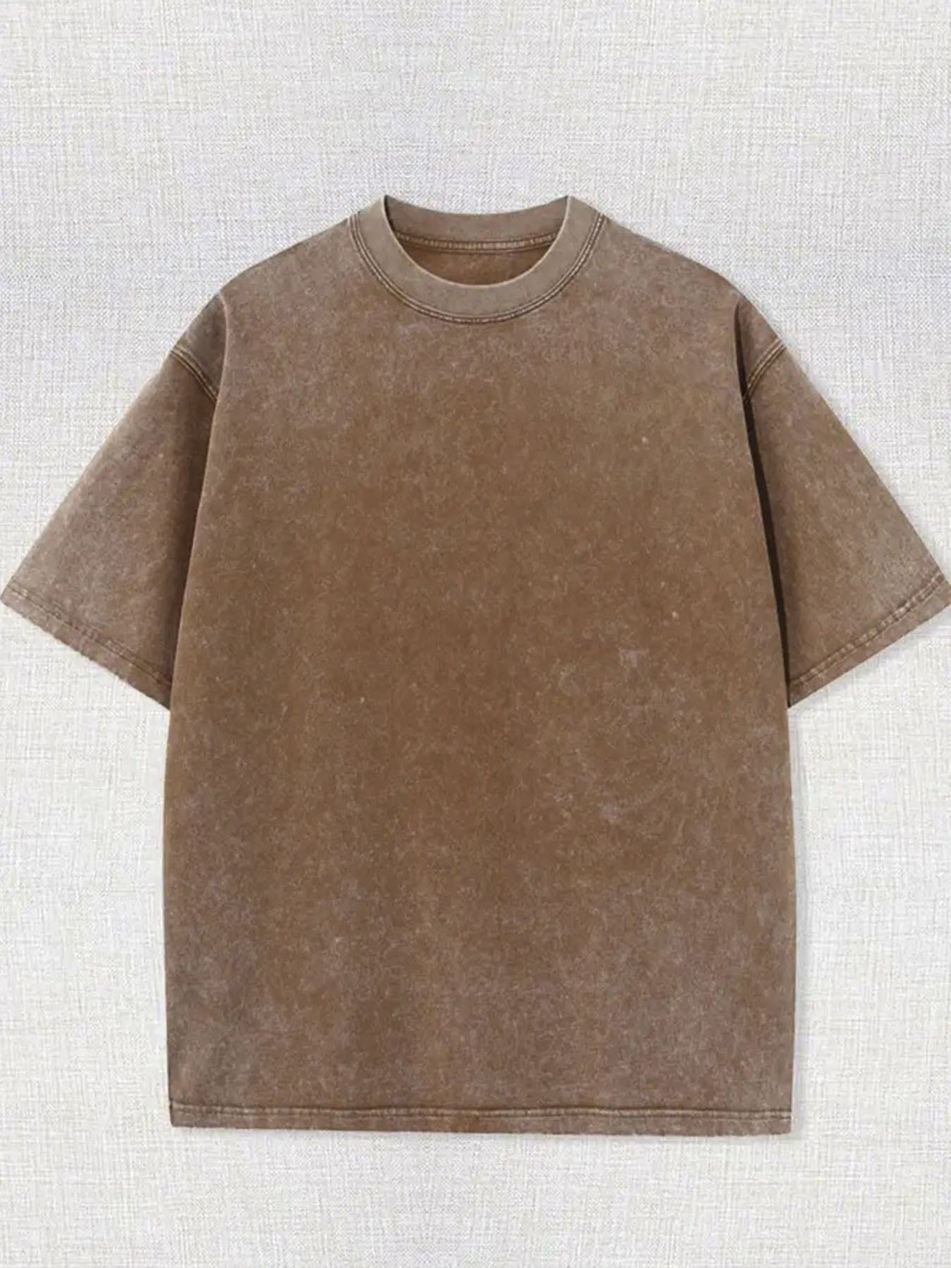 Women's Graphic T-Shirt - Graphic Print Crew Neck – Coffee Brown – view 2