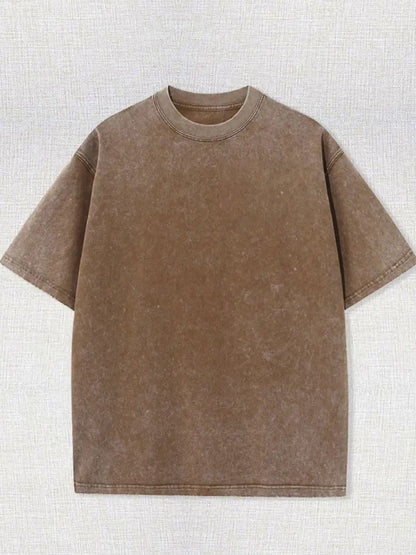 Women's Graphic T-Shirt - Graphic Print Crew Neck – Coffee Brown – view 2