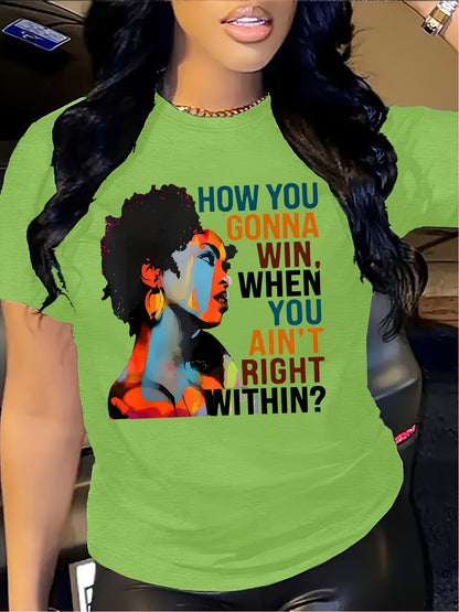Women's Graphic T-Shirt - Graphic Print Crew Neck – Printed – view 2