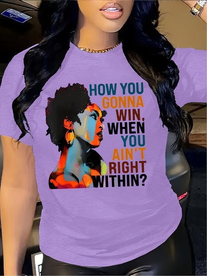 Women's Graphic T-Shirt - Graphic Print Crew Neck – Printed – view 3