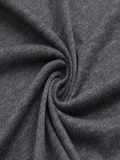 Women's Heart Graphic T-Shirt - Round Neck Short Sleeve – Dark Gray detail view