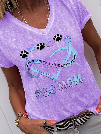 Women's Heart Graphic T-Shirt - V-Neck Short Sleeve – Dark Gray / White – Gray option – view 2