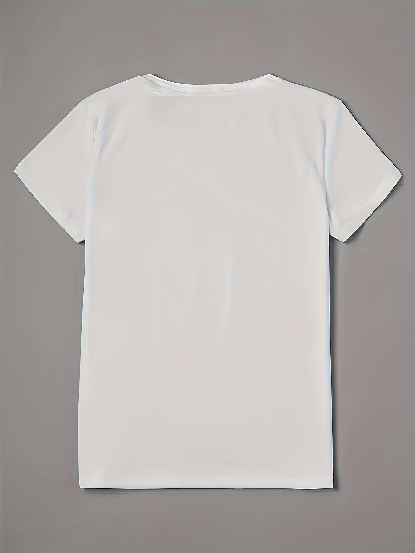 Women's Heart Print T-Shirt - V-Neck Short Sleeve Dandelion detail view