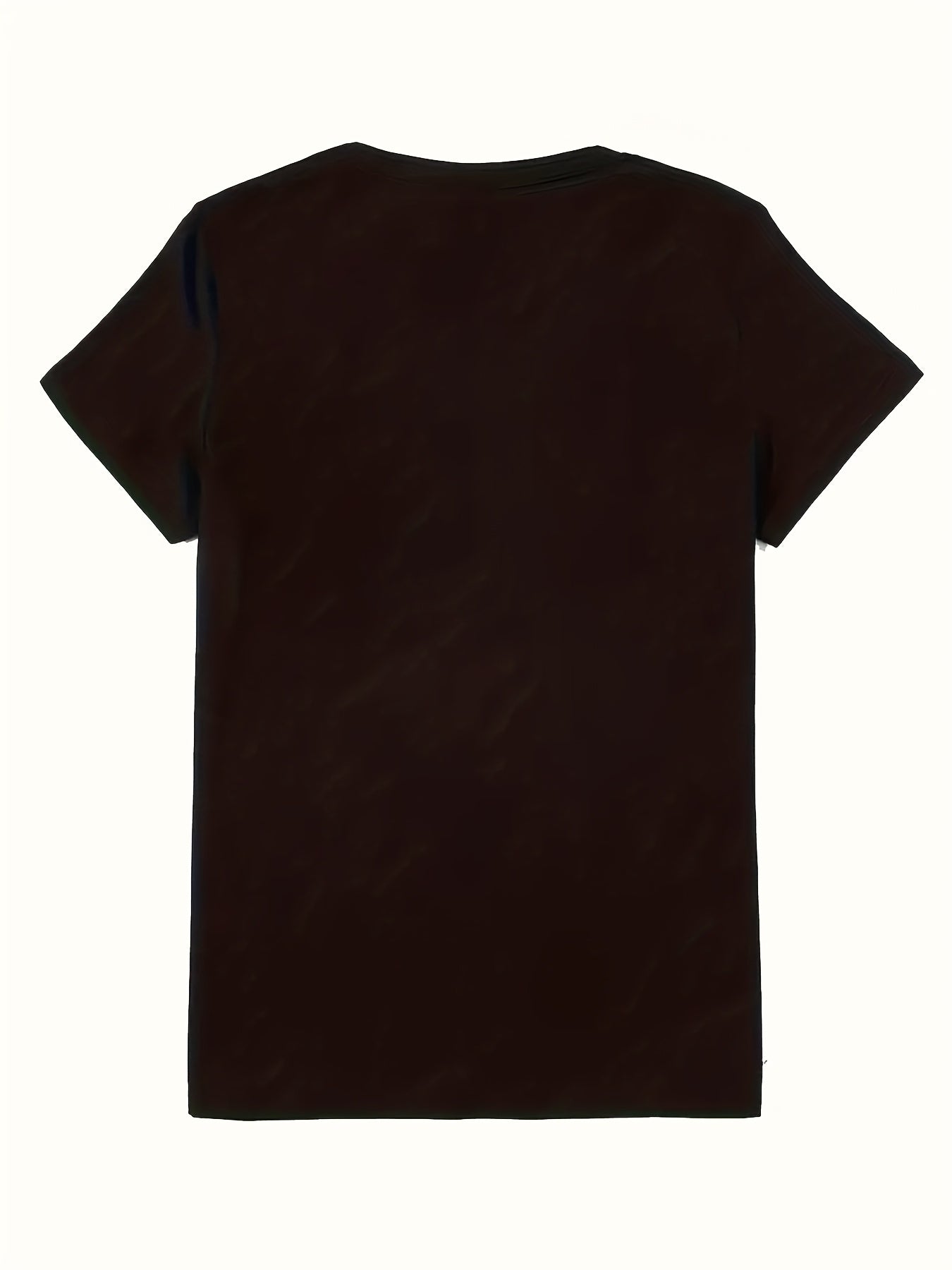 Women's Heart Print T-Shirt - V-Neck Short Sleeve Dandelion detail view