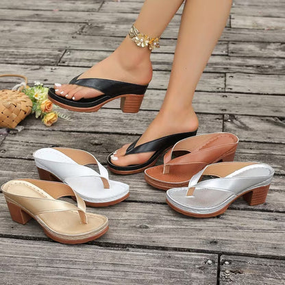 Women's Heeled Sandals - Slip-On for Everyday Wear – main product image