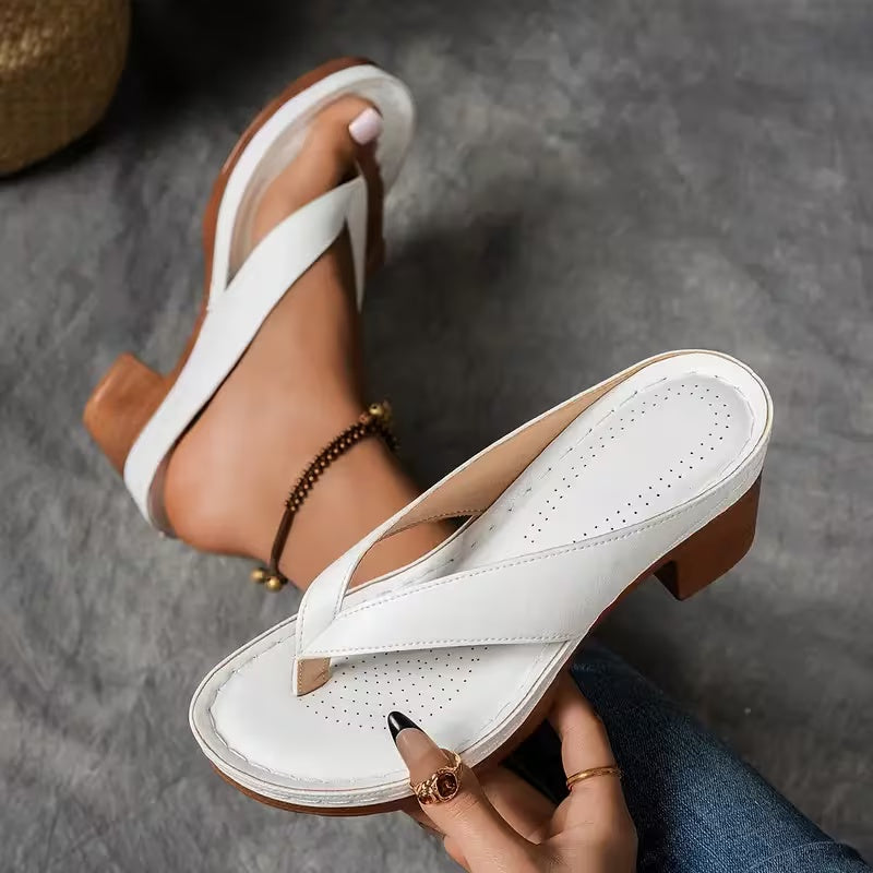 Women's Heeled Sandals - Slip-On for Everyday Wear – view 3