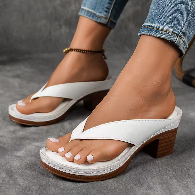 Women's Heeled Sandals - Slip-On for Everyday Wear – view 5