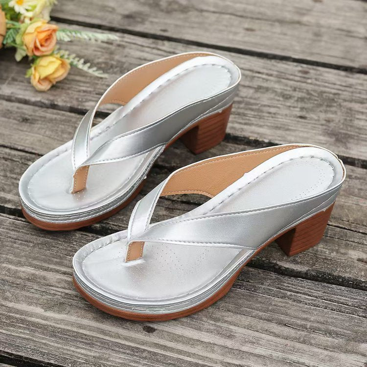 Women's Heeled Sandals - Slip-On for Everyday Wear – view 6