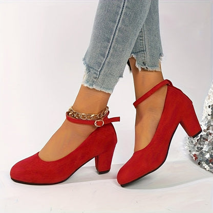 Women's Heels & Pumps - Comfort Fit for Everyday Wear – Red / Black – view 2