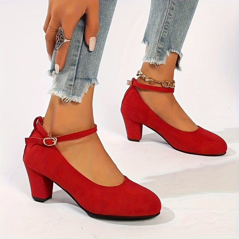 Women's Heels & Pumps - Comfort Fit for Everyday Wear – Red / Black – view 5