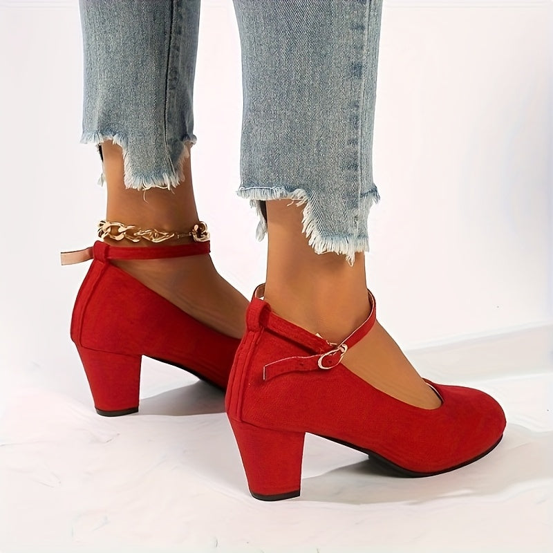 Women's Heels & Pumps - Comfort Fit for Everyday Wear – Red / Black – view 6