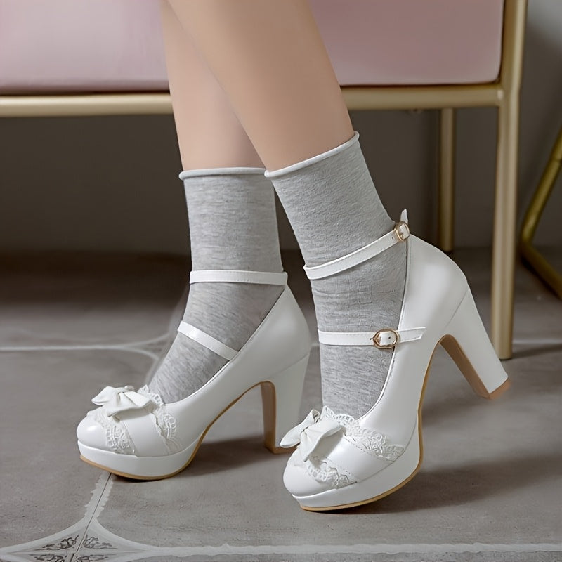 Women's Heels & Pumps - Comfort Fit for Everyday Wear – White Lace – view 19