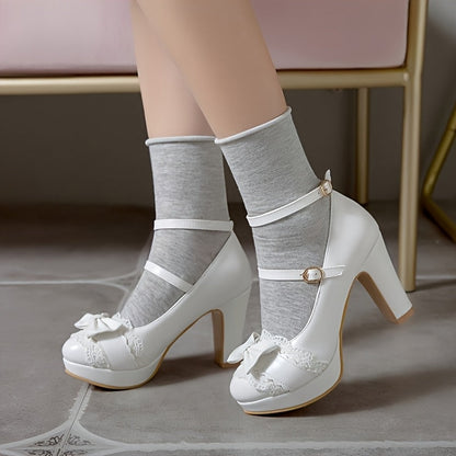 Women's Heels & Pumps - Comfort Fit for Everyday Wear – White Lace – view 19