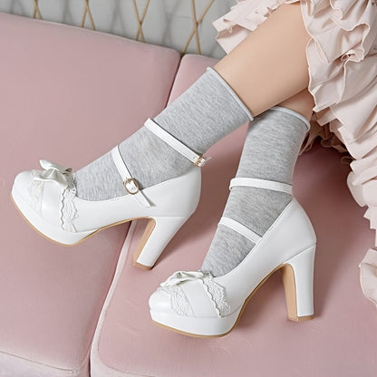 Women's Heels & Pumps - Comfort Fit for Everyday Wear – White Lace – view 20
