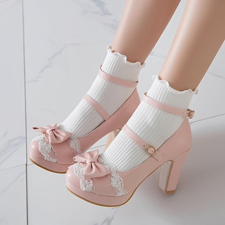 Women's Heels & Pumps - Comfort Fit for Everyday Wear – White Lace – White option – view 4