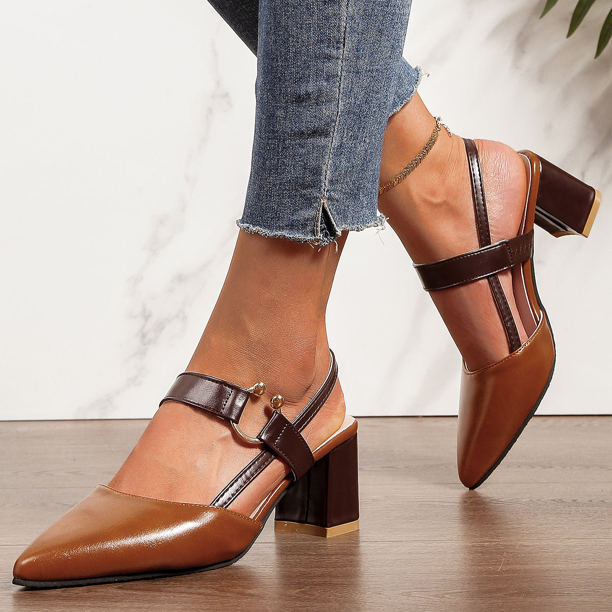 Women's Heels & Pumps – Comfort Fit for Work & Events – Brown – view 4