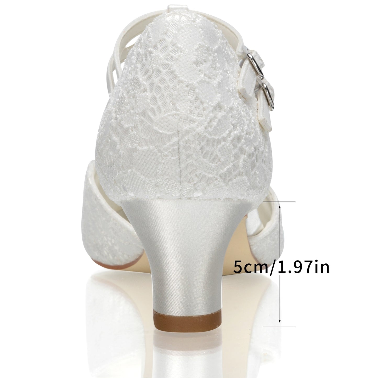 Women's Heels & Pumps – Comfort Fit for Work & Events – Ivory White Satin – view 2