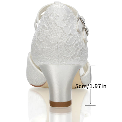 Women's Heels & Pumps – Comfort Fit for Work & Events – Ivory White Satin – view 2