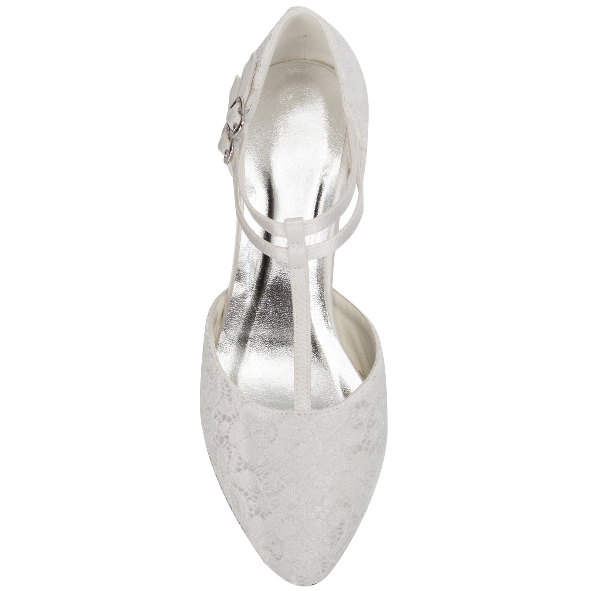 Women's Heels & Pumps – Comfort Fit for Work & Events – Ivory White Satin – view 4