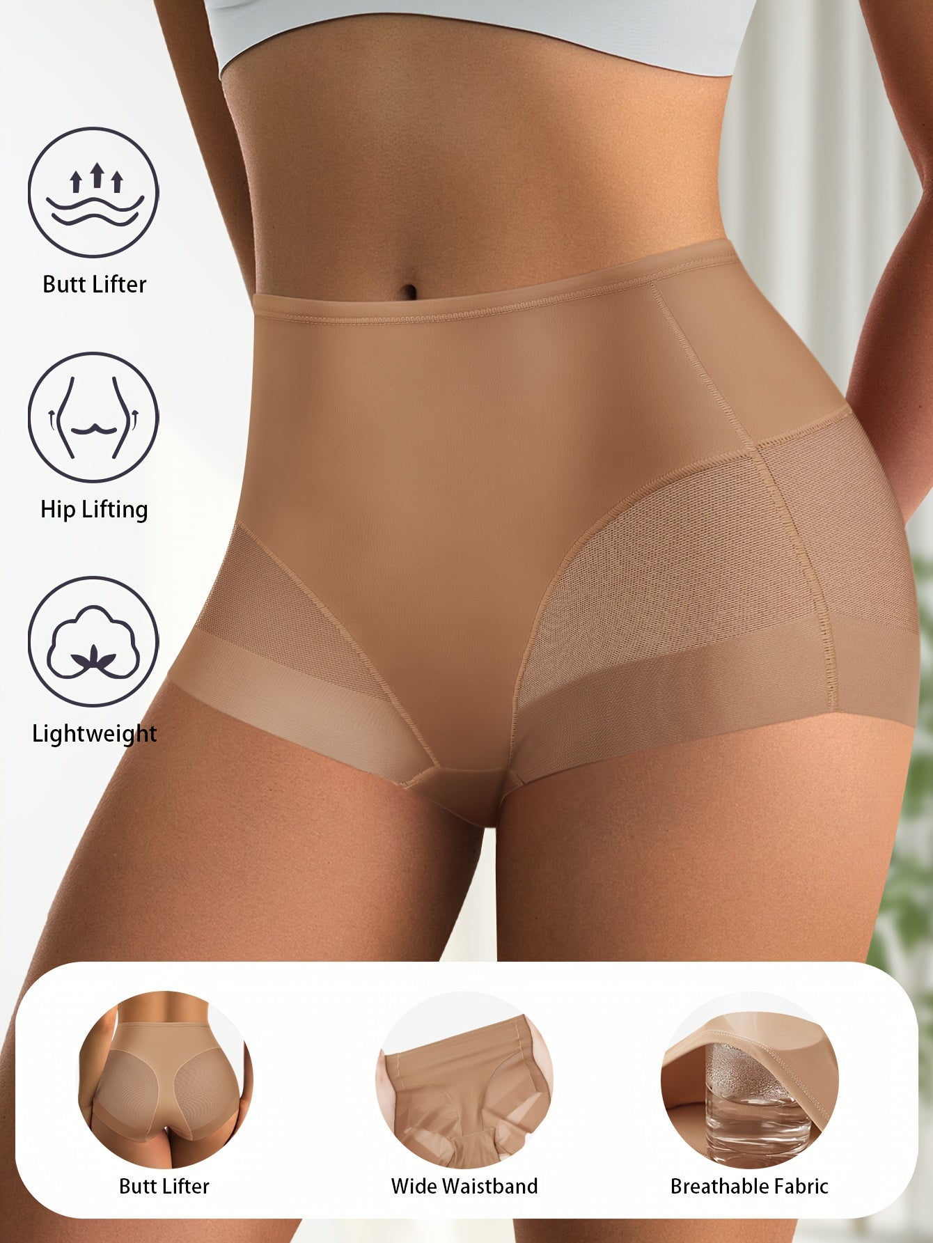 Women's High-Waist Briefs - Solid Color Everyday Comfort – view 3